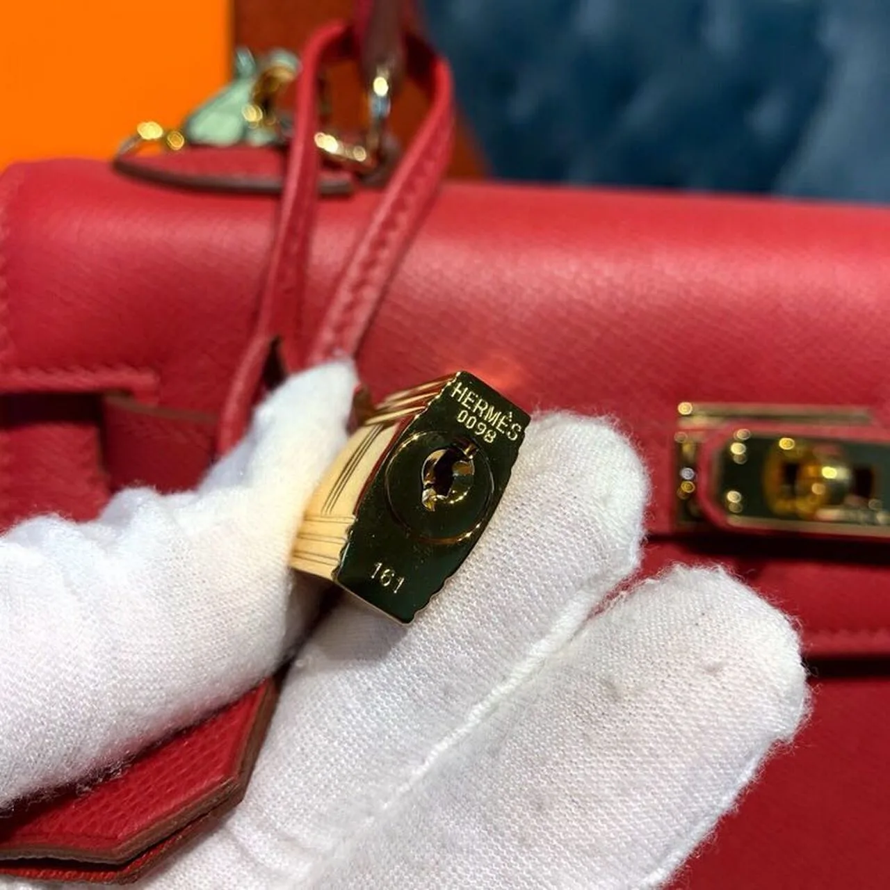 Hermes Kelly Tomate Gold Toned Hardware / - Image 12
