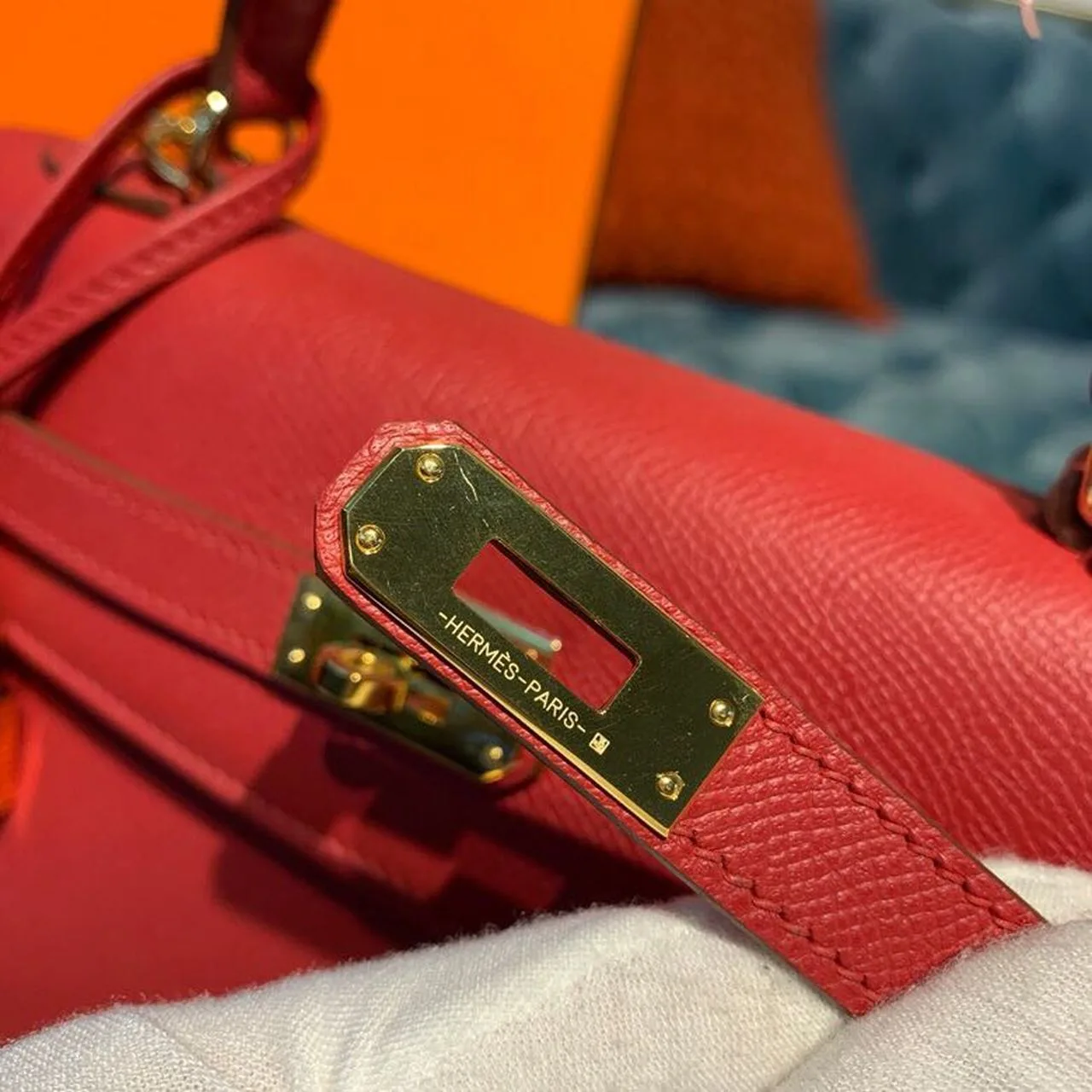 Hermes Kelly Tomate Gold Toned Hardware / - Image 13