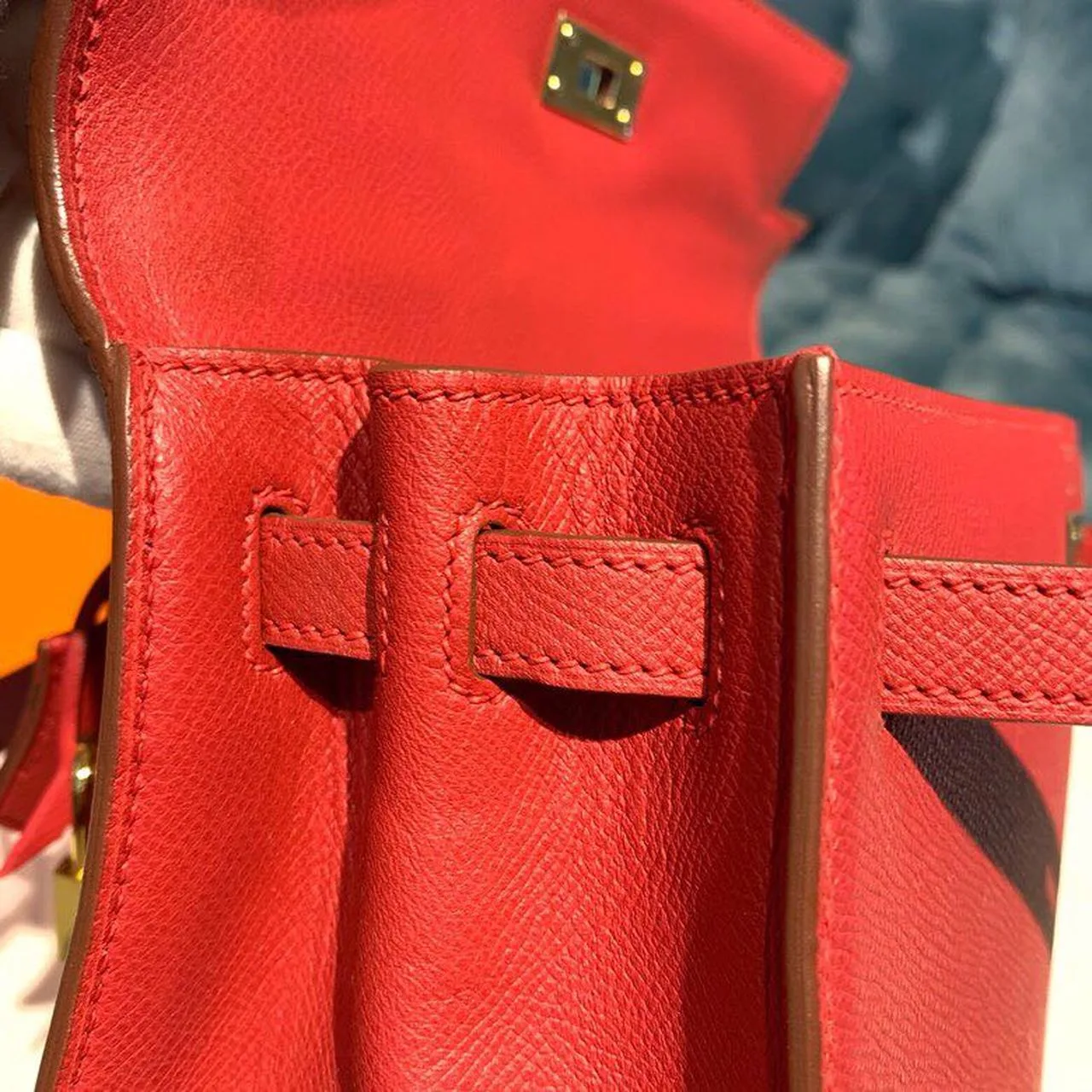Hermes Kelly Tomate Gold Toned Hardware / - Image 14