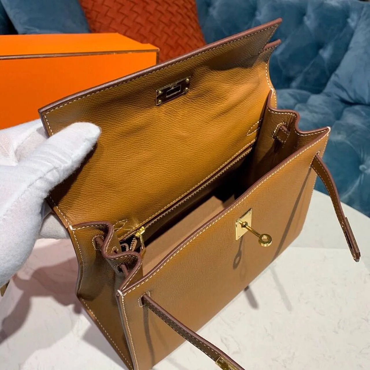 Hermes Kelly Gold Gold Toned Hardware / - Image 17