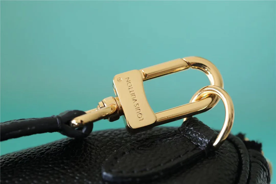 Louis Vuitton Nano Speedy Top Handle Bag / Black/ Beige Monogram Empreinte Gold Hardware - Image 6