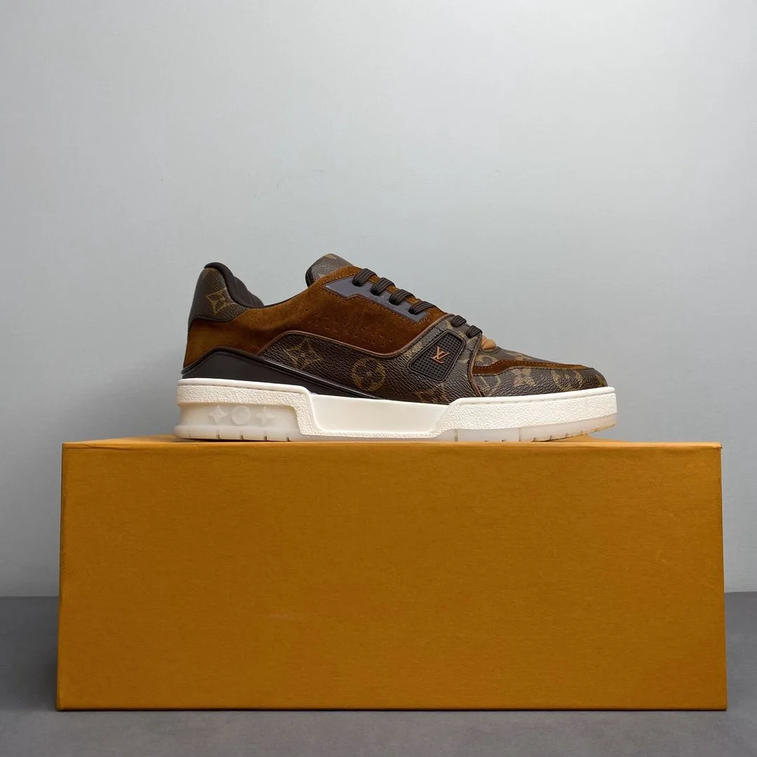 Louis Vuitton Trainer Sneaker Monogram Canvas Brown Virgil Abloh - Image 5