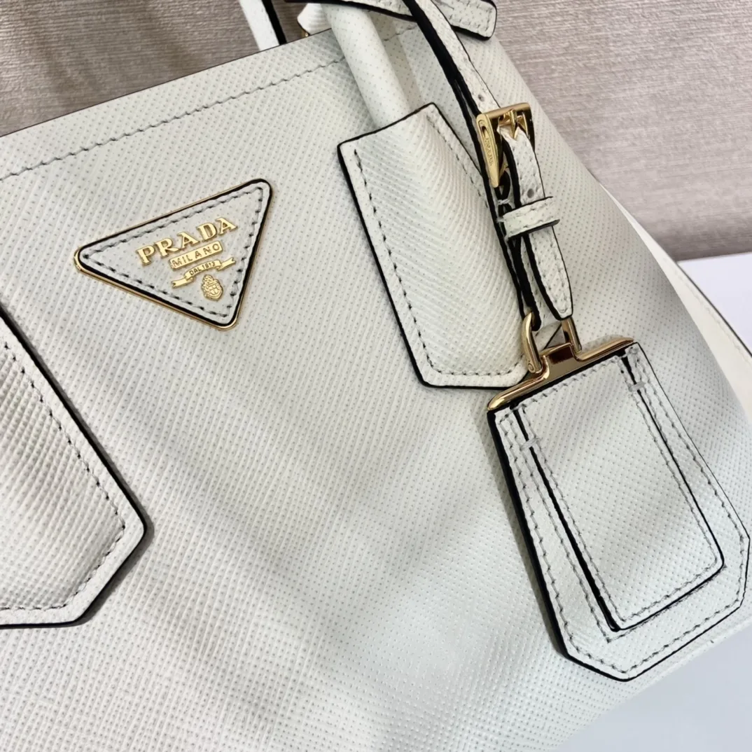 Prada Double Saffiano Mini Bag White - Image 4