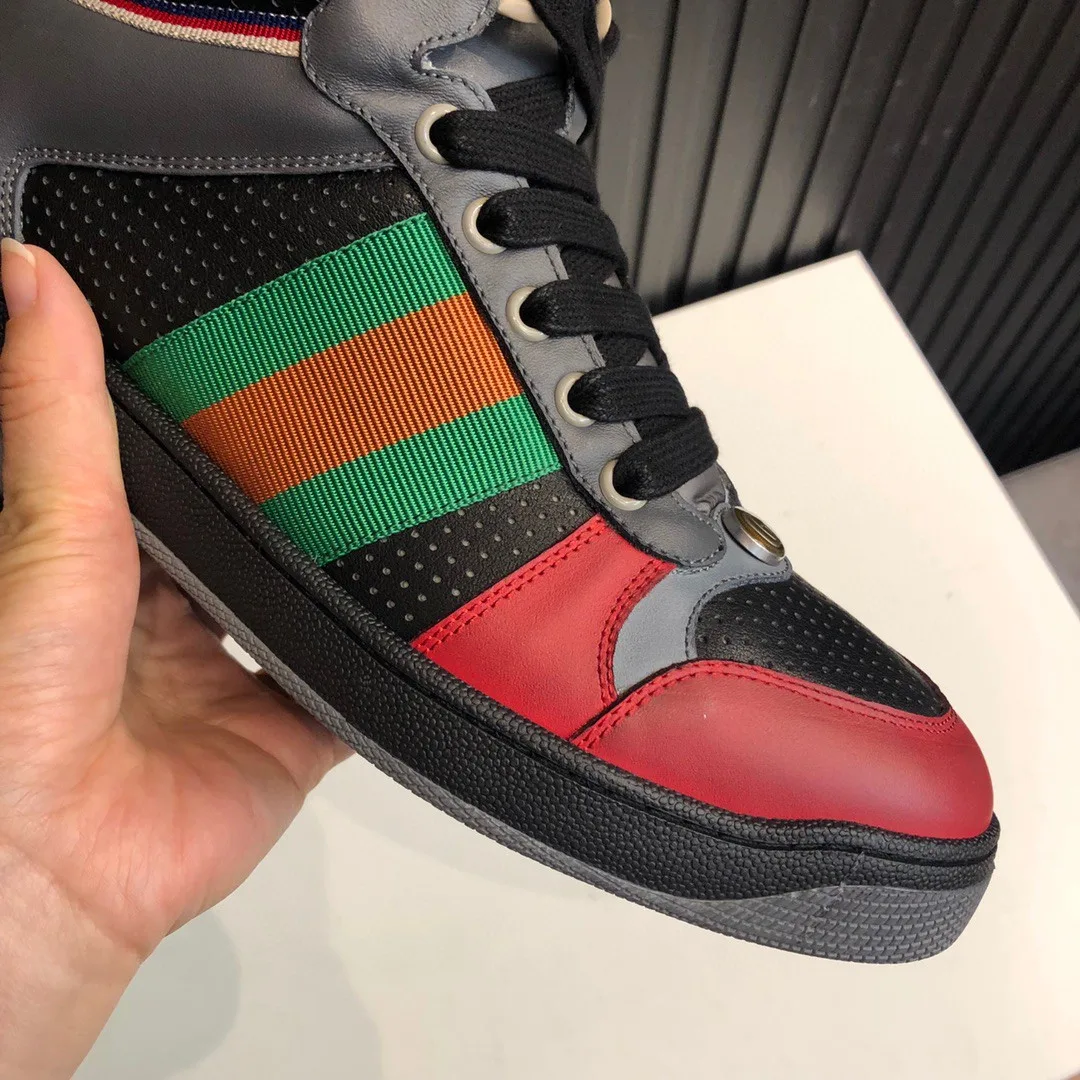 Gucci Men’s Screener Distressed High-Top Sneakers Black - Image 3