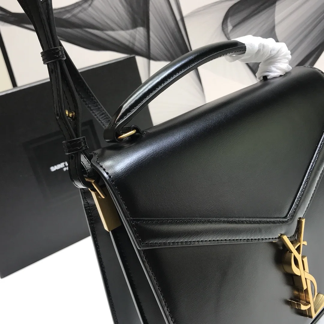 Saint Laurent Cassandra Medium Top Handle Bag In Grain Black / YSL - Image 7