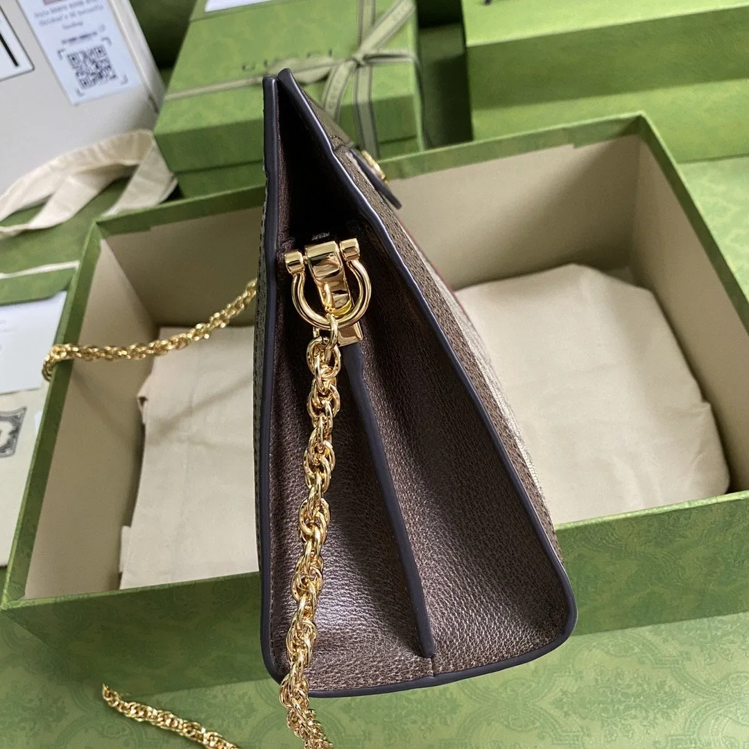 Gucci Ophidia Medium Shoulder Bag / Beige Ebony GG Supreme Canvas Gold Hardware - Image 5