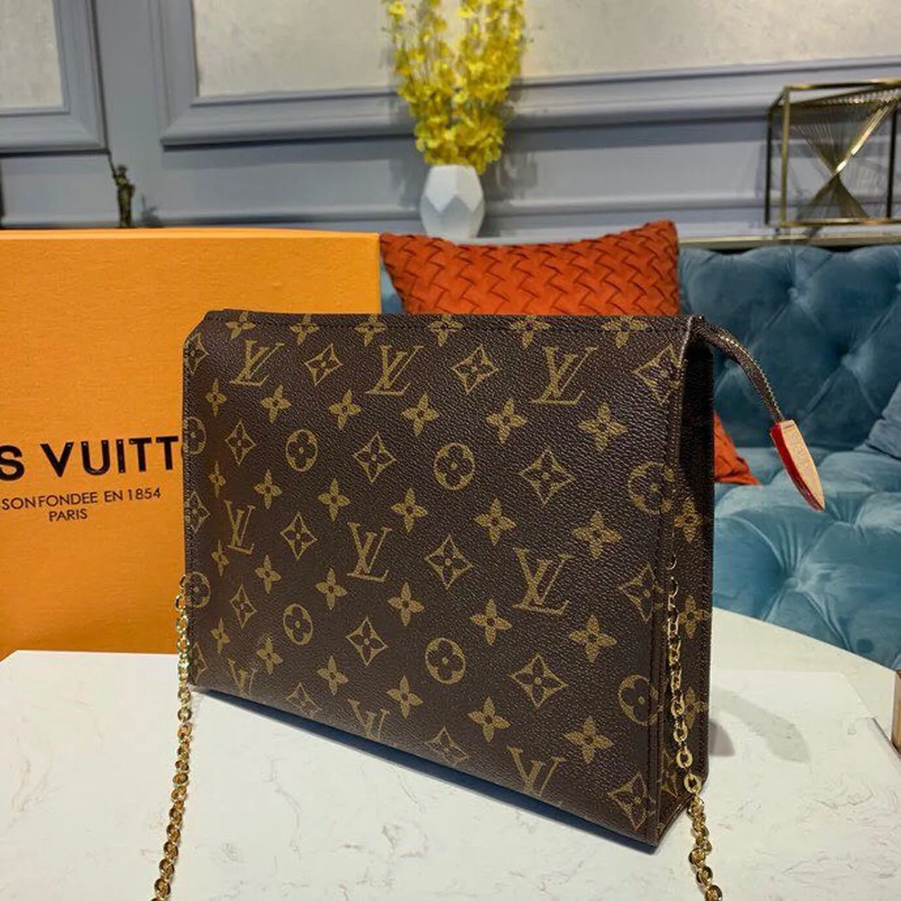Louis Vuitton Toiletry Pouch On Chain Monogram Canvas - Image 3