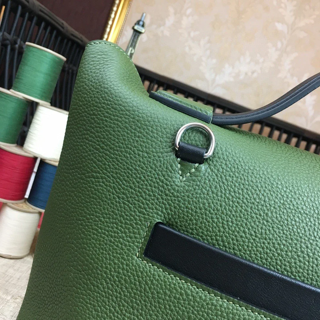 Hermes Clemence Swift Green Silver Hardware - Image 3