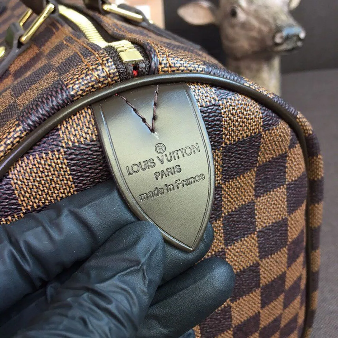 Louis Vuitton Speedy 30 Top Handle Bag / Brown Damier Ebene Canvas Gold Hardware - Image 6