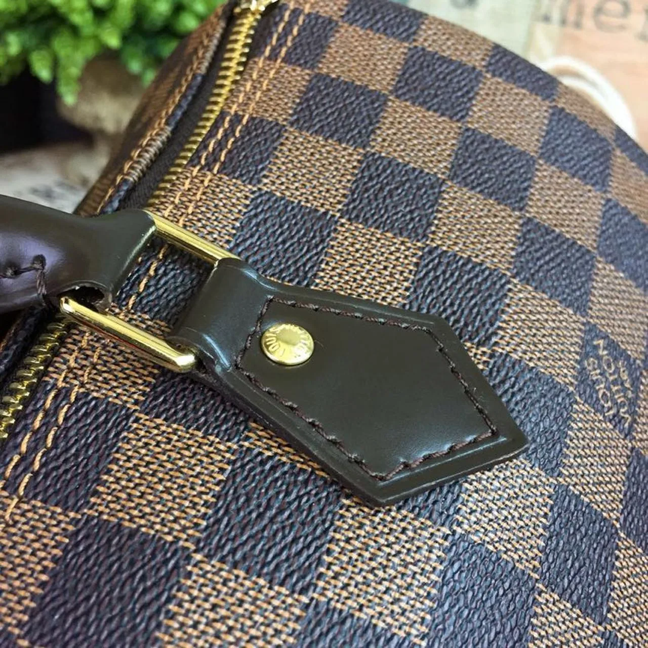 Louis Vuitton Speedy 30 Top Handle Bag / Brown Damier Ebene Canvas Gold Hardware - Image 12