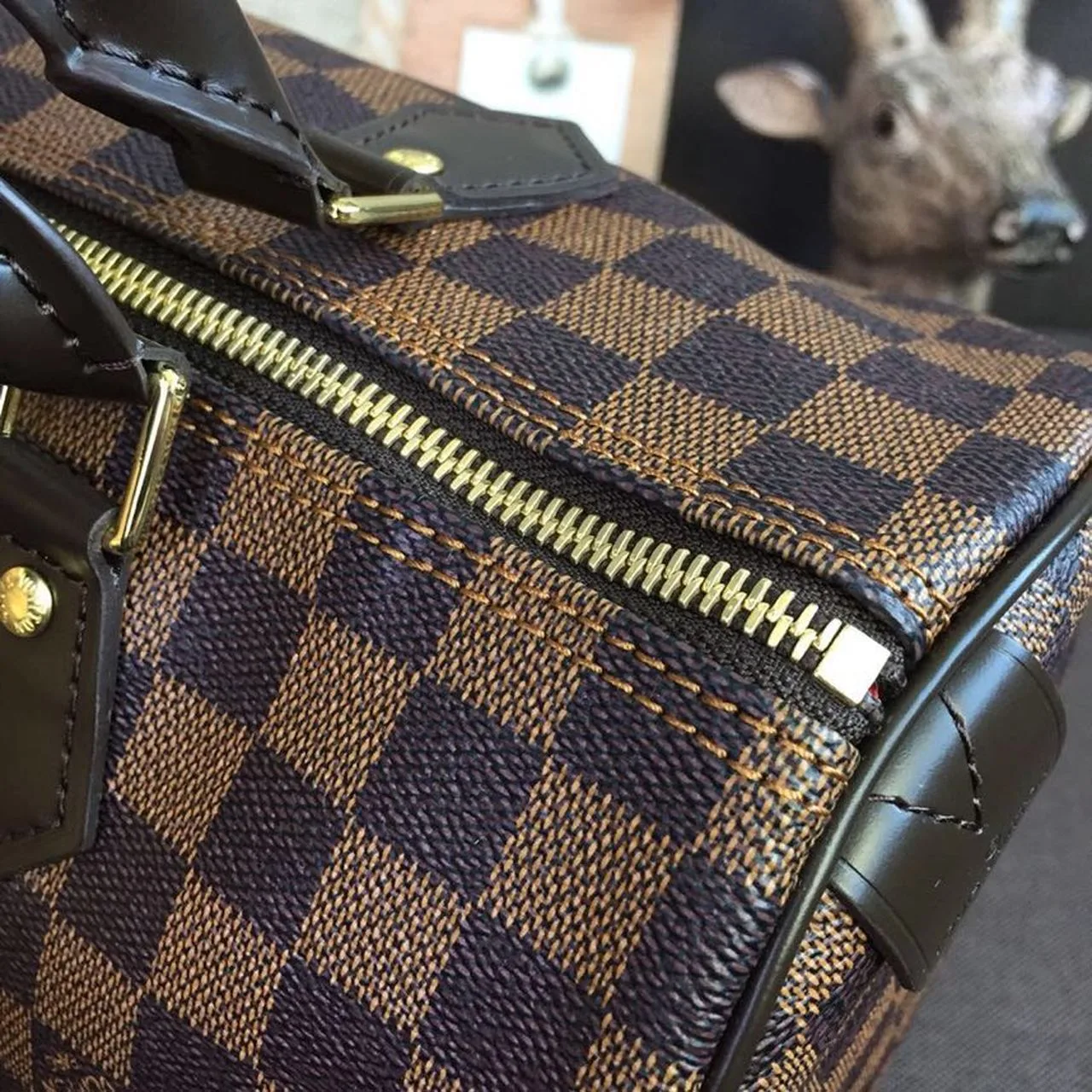 Louis Vuitton Speedy 30 Top Handle Bag / Brown Damier Ebene Canvas Gold Hardware - Image 9
