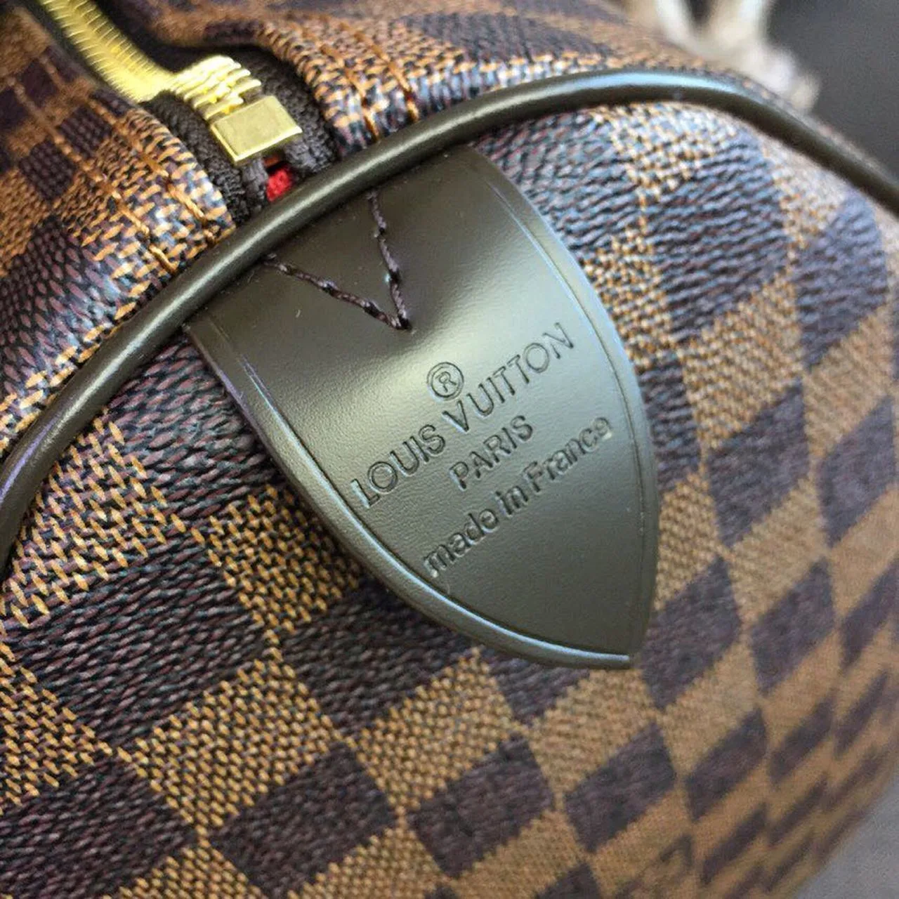 Louis Vuitton Speedy 35 Top Handle Bag / Brown Damier Ebene Canvas Gold Hardware - Image 7