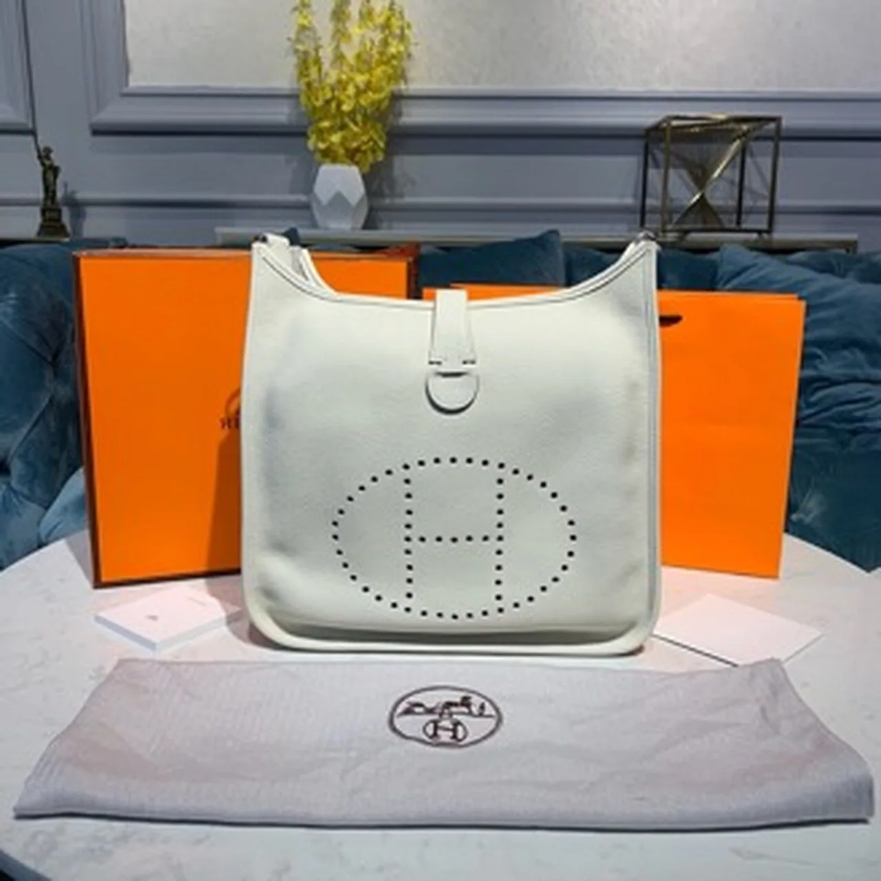 Hermes Evelyne III GM Bag White / - Image 11