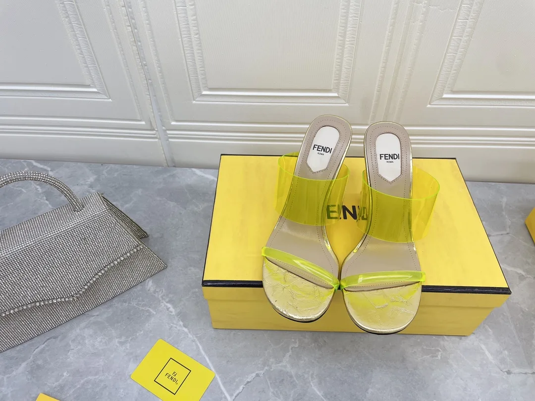 Fendi First Yellow Transparent High-Heeled Sandals