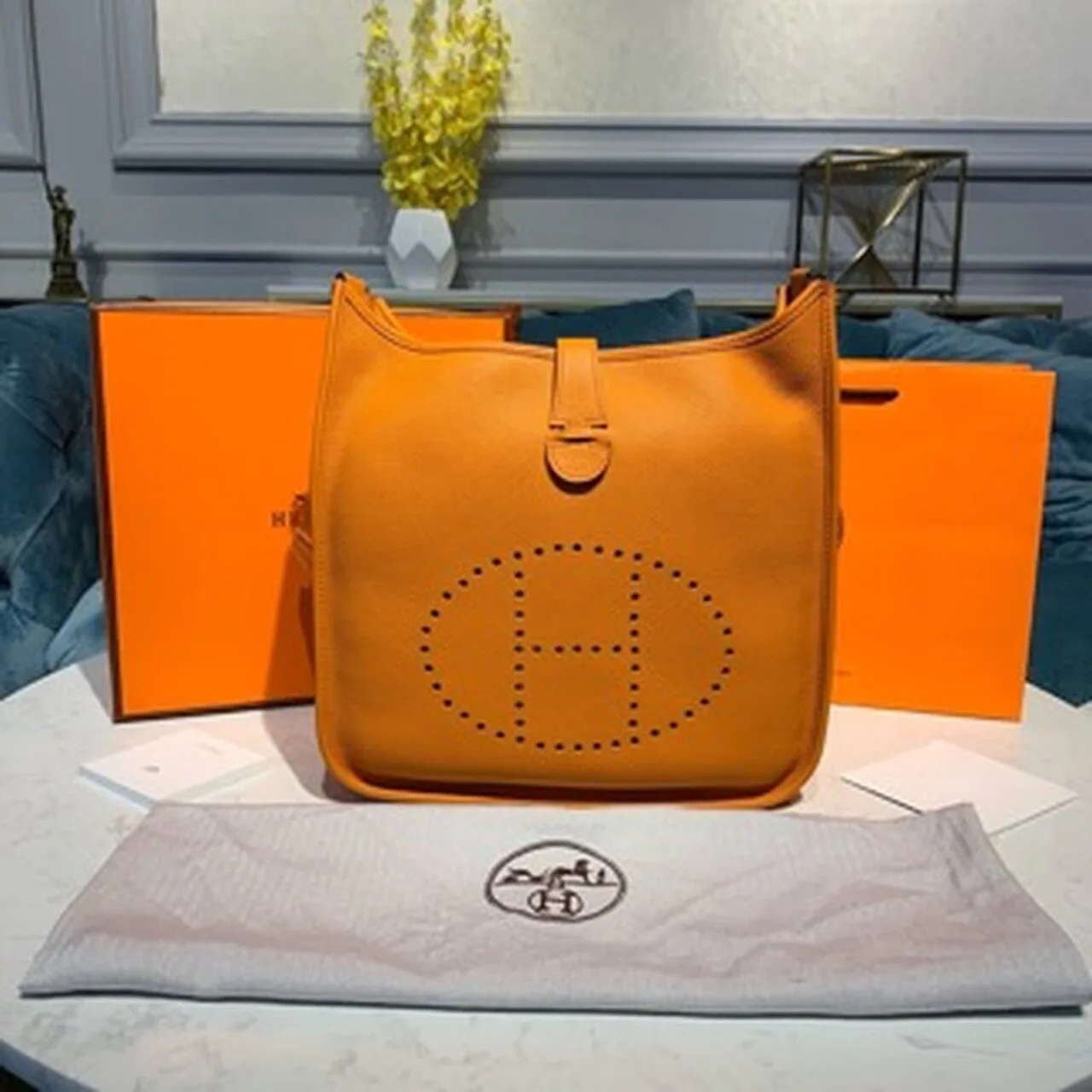 Hermes Evelyne III GM Bag Orange / - Image 11