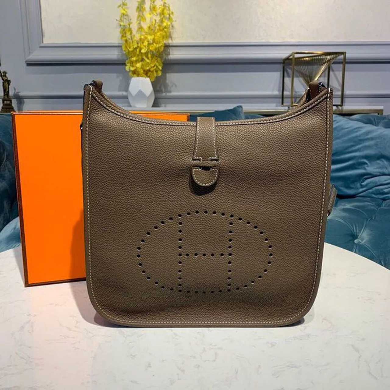 Alternative view of Hermes Evelyne III GM Bag Brown /