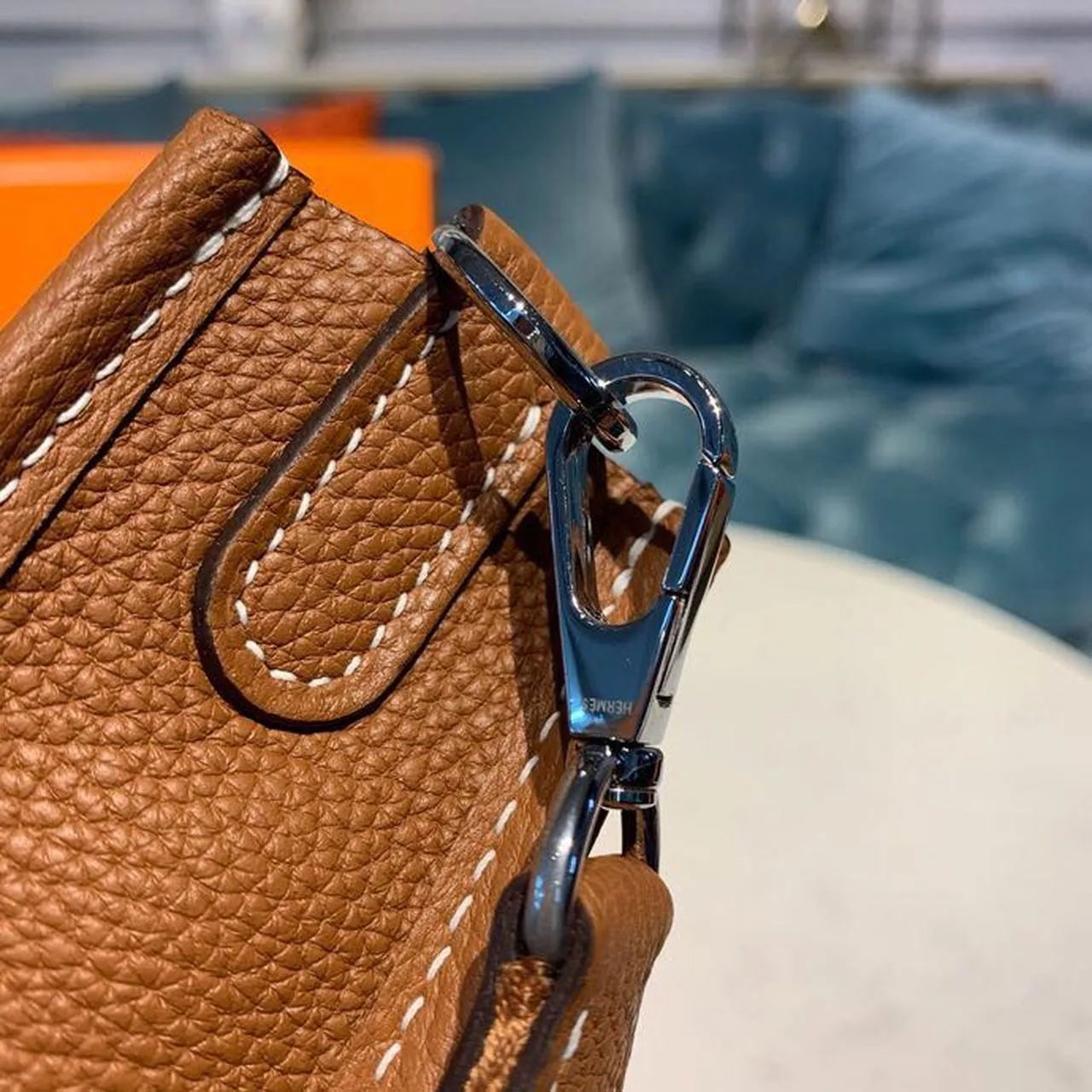 Hermes Mini Evelyne Brown / - Image 8