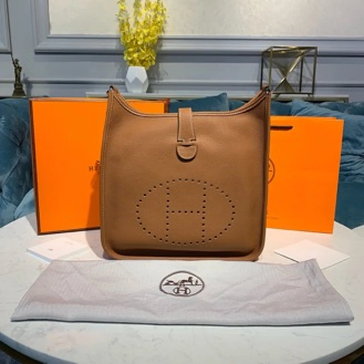 Alternative view of Hermes Evelyne III 29 Bag Brown With Silver-Toned Hardware