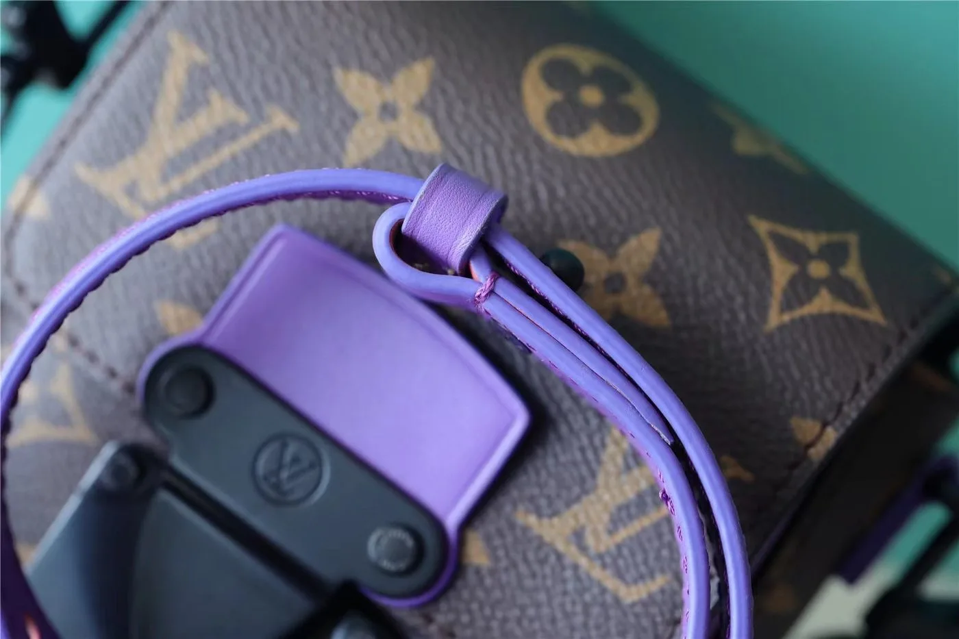 Louis Vuitton S-Lock Vertical Wearable Wallet Monogram Macassar Purple - Image 3