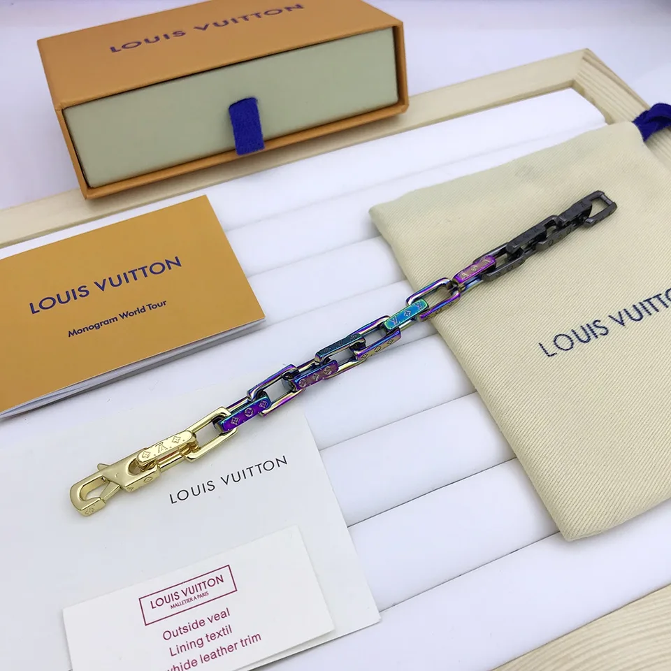 Louis Vuitton Engraved Monogram Chain Bracelet Multicolor Hardware - Image 6
