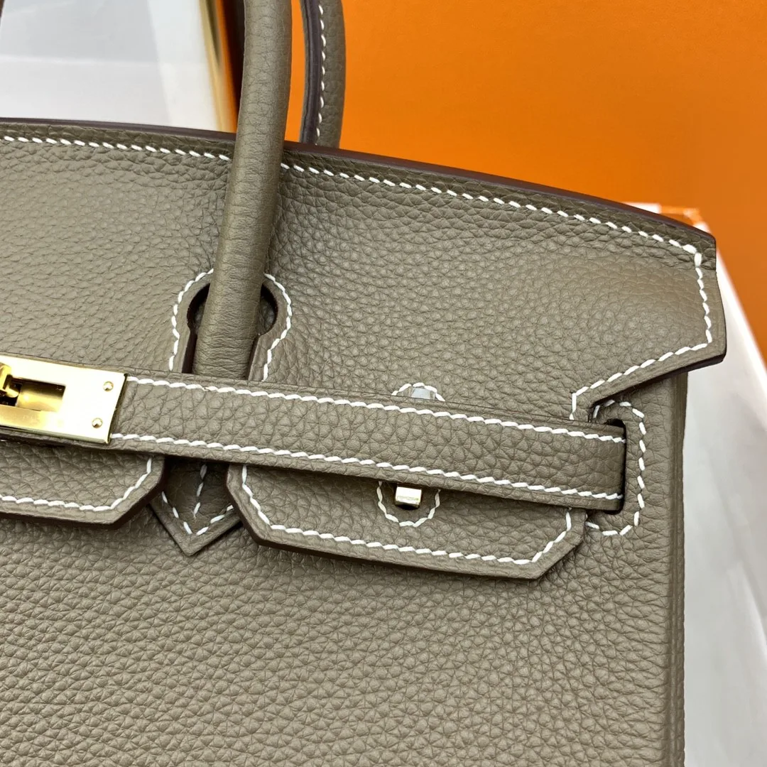 Hermes Birkin Top Handle Bag / Nata Swift Brown Gold Hardware - Image 7
