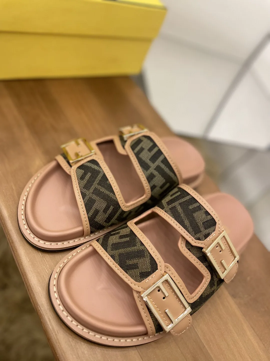 Fendi Feel Slides Dark Pink - Image 8