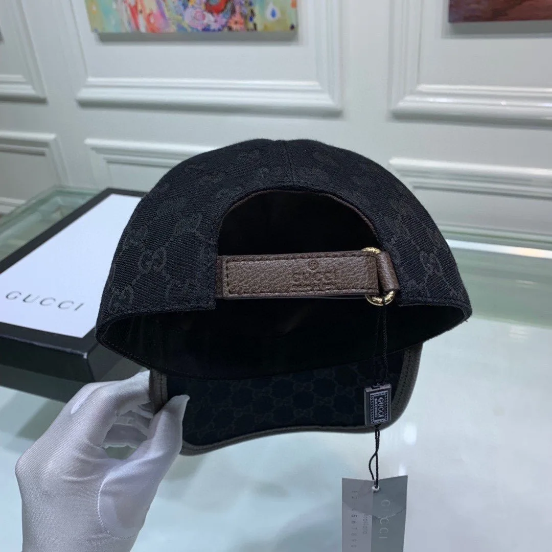 Gucci Canvas Baseball Hat Black GG - Image 3
