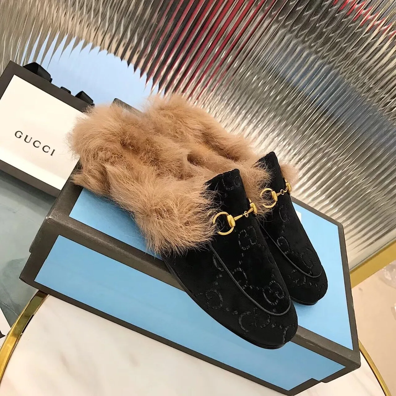Alternative view of Gucci Women’s Princetown Slipper Mules By Velvet Black