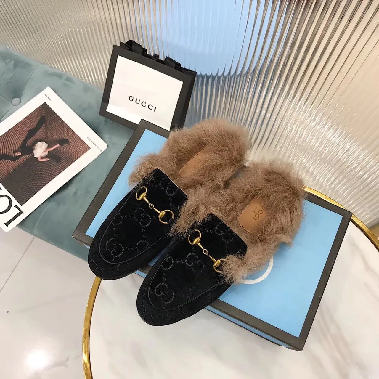 Gucci Women’s Princetown Slipper Mules By Velvet Black - Image 4