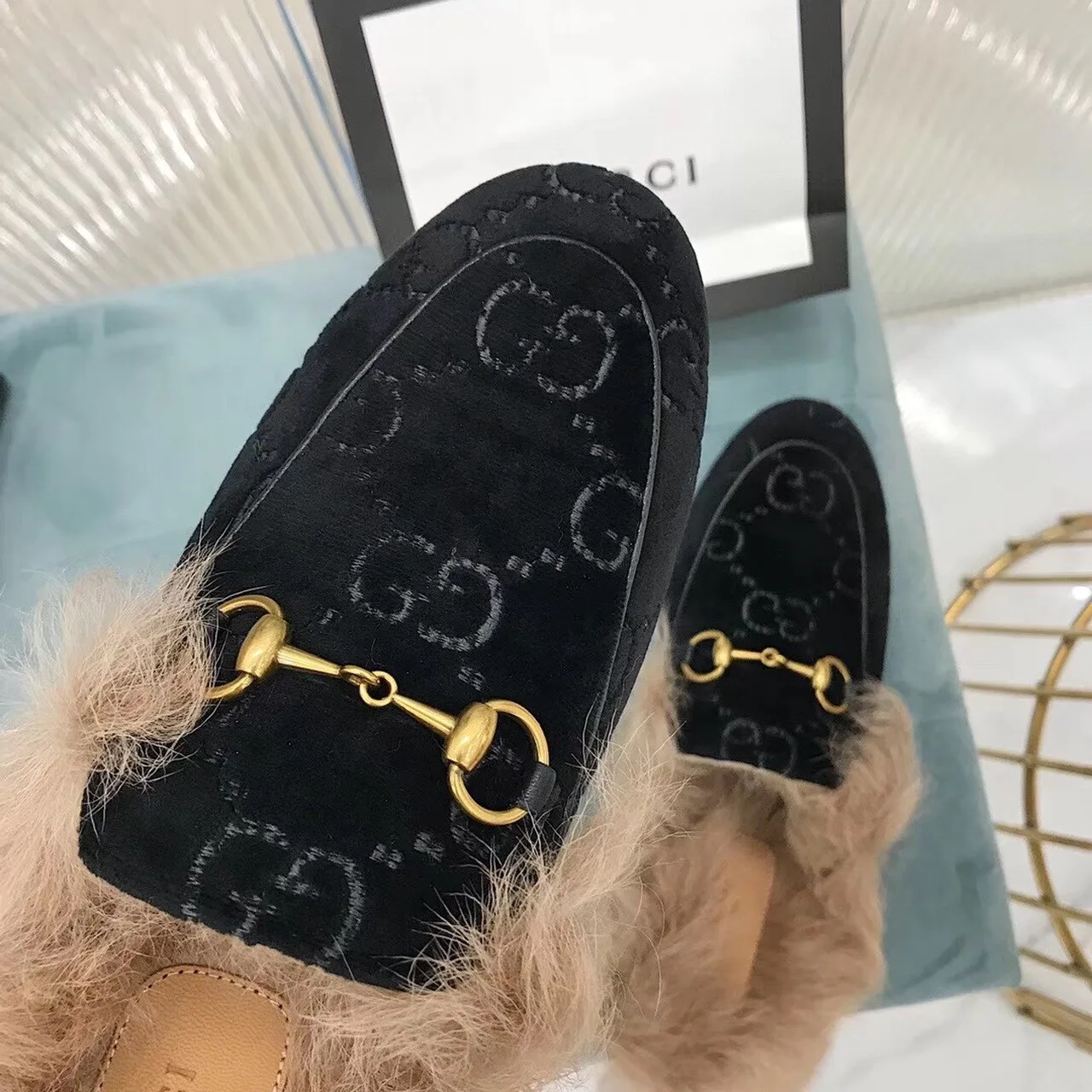 Gucci Women’s Princetown Slipper Mules By Velvet Black - Image 3