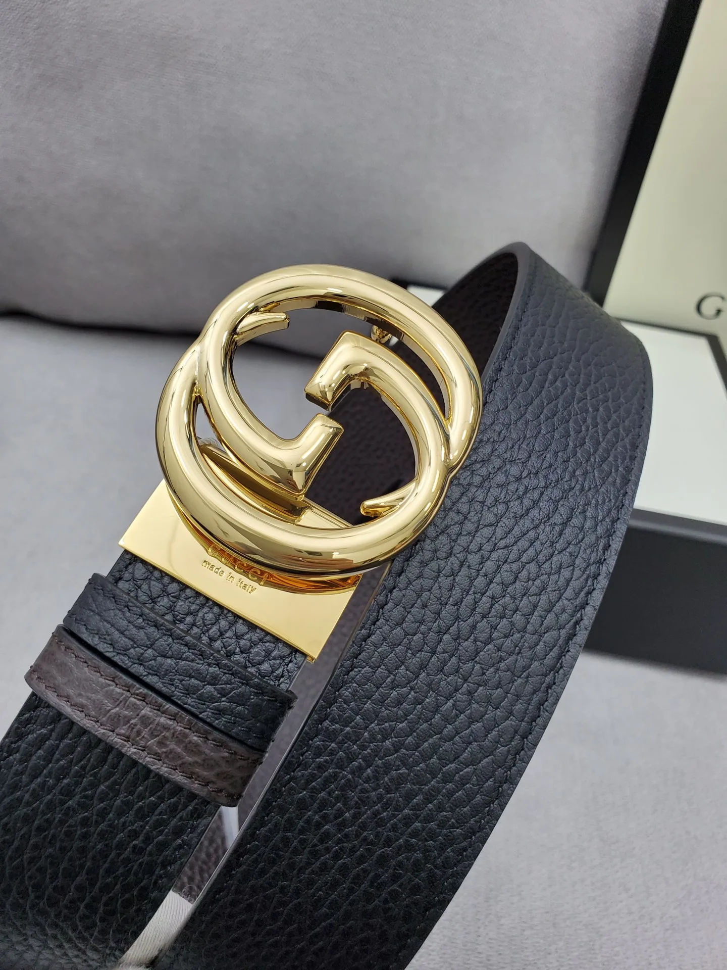 Gucci Belt With Interlocking G Buckle Black - Image 5