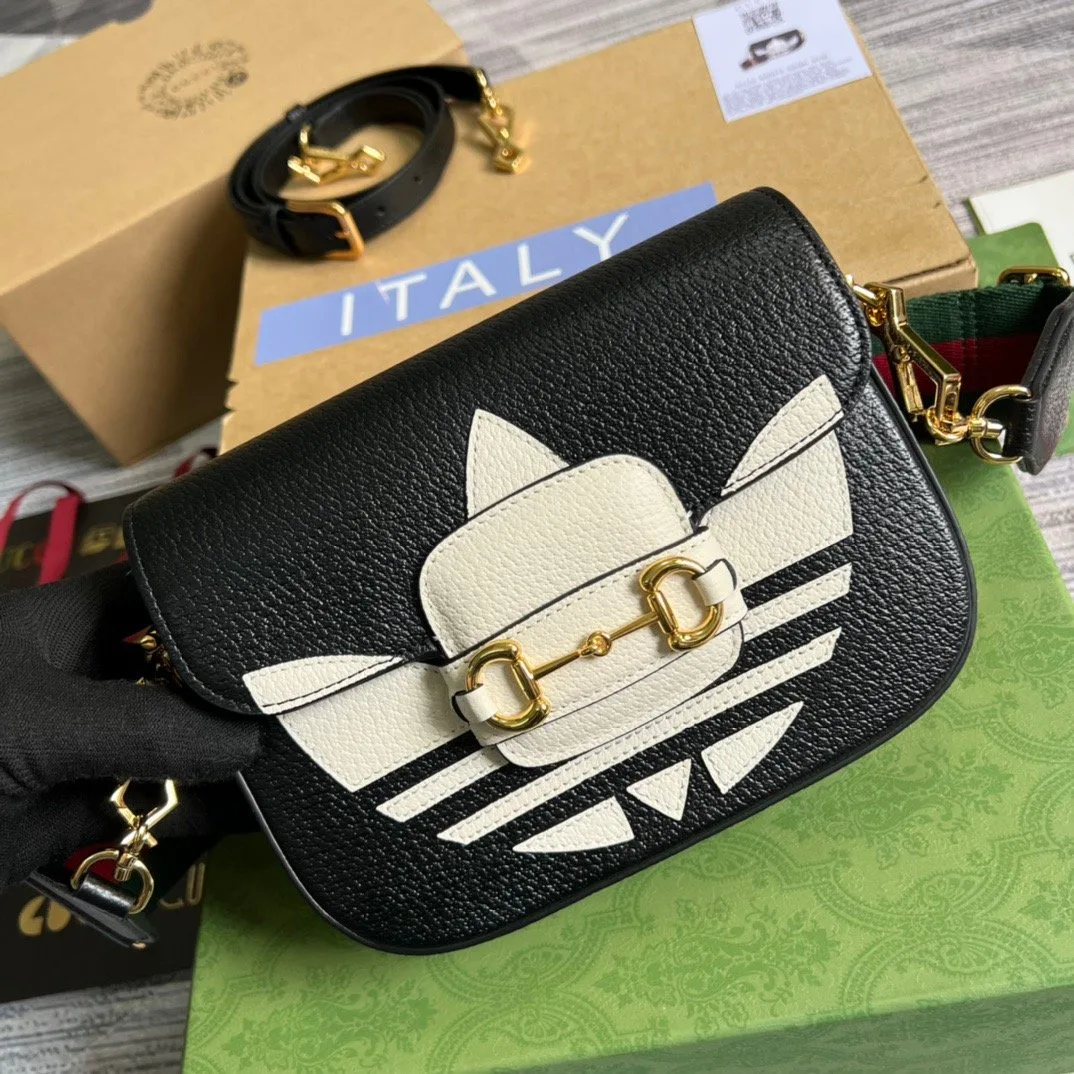 Gucci x Adidas Horsebit 1955 Mini Bag Black , / GG - Image 7