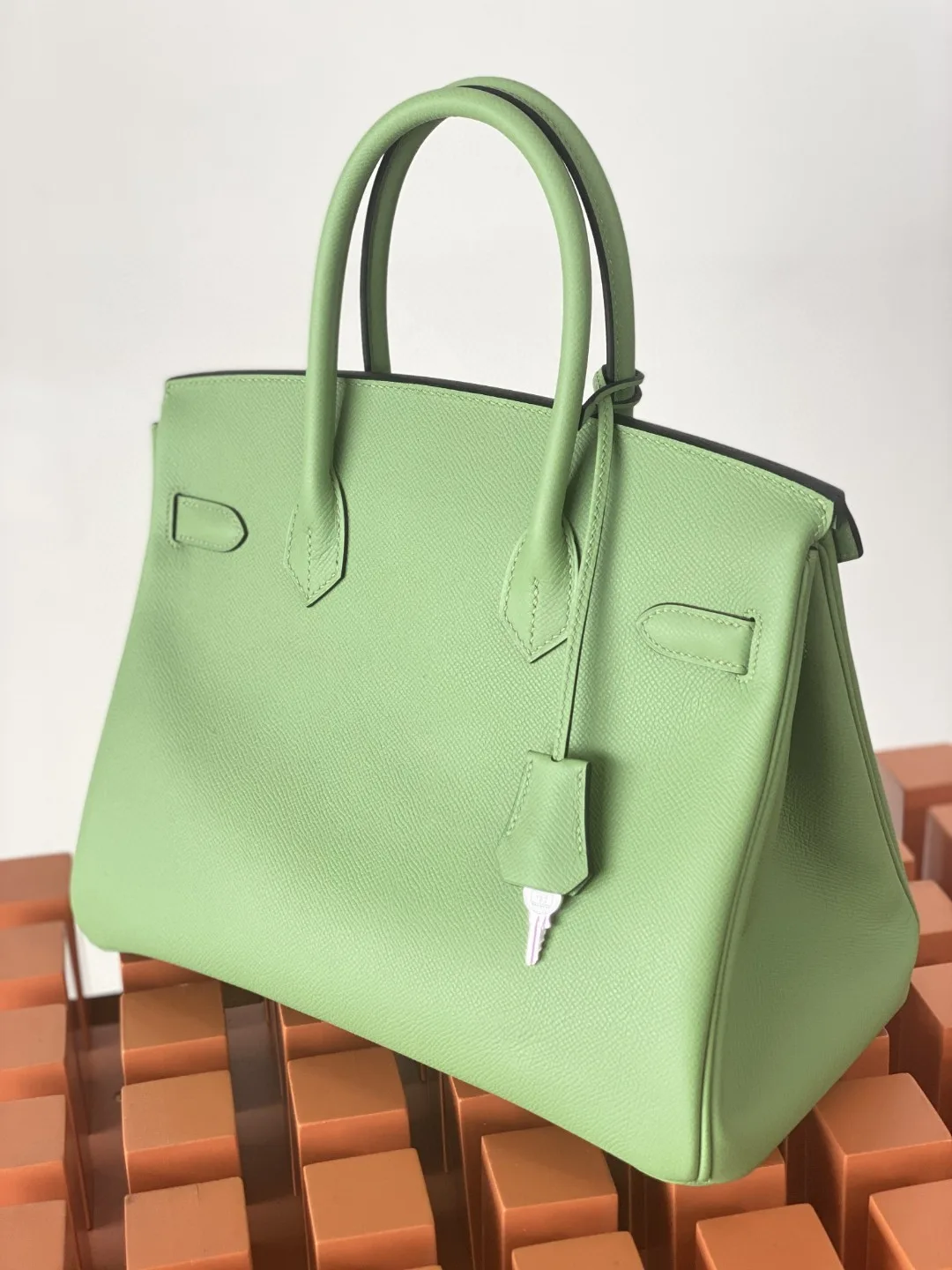 Hermes Birkin Nata Swift Green Silver Toned Hardware / - Image 6