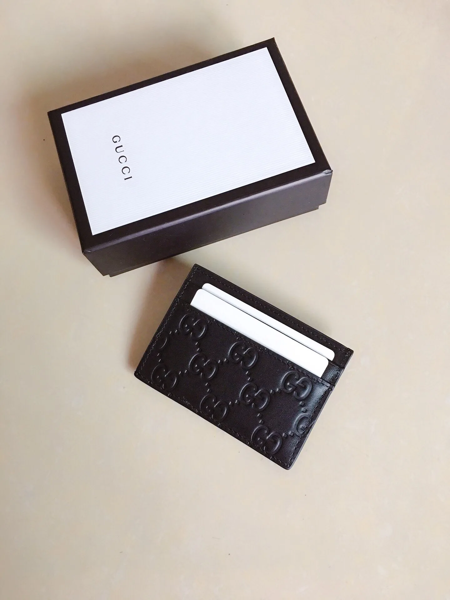 Gucci GG Embossed Card Case Black / - Image 5