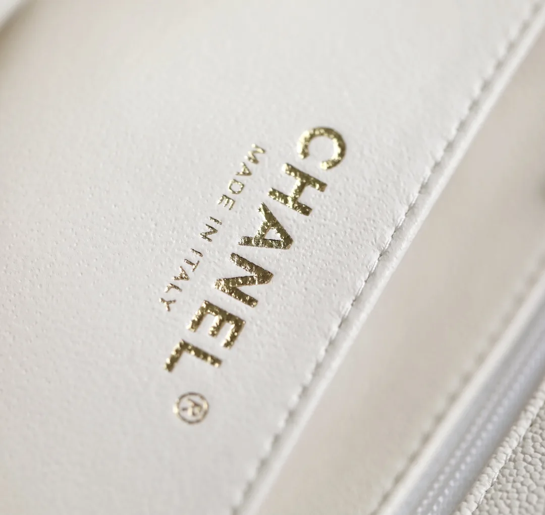 Chanel Mini Flapbag With Top Handle White / - Image 3