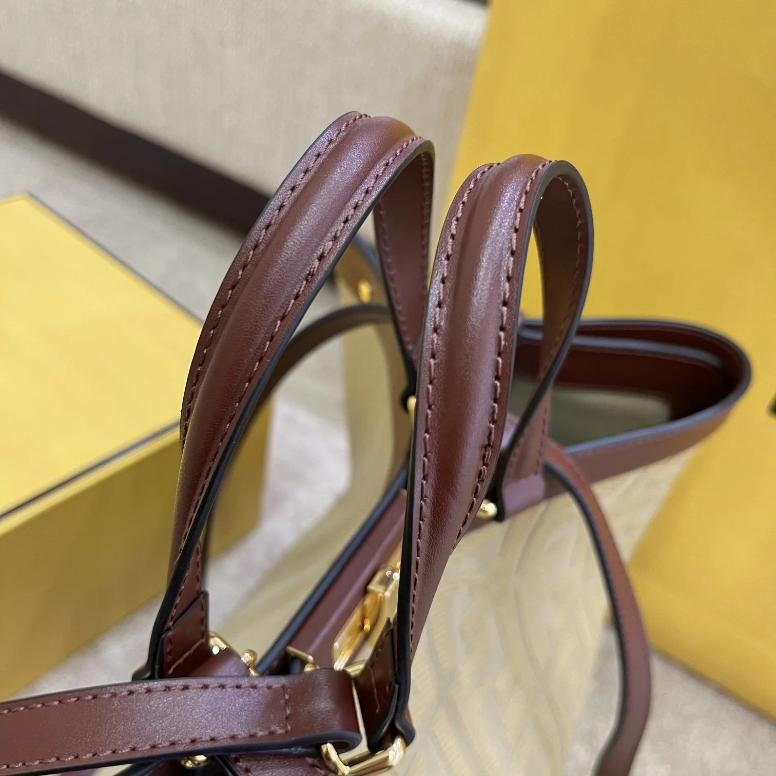 Fendi Peekaboo X-tote Bag Beige Canvas - Image 5
