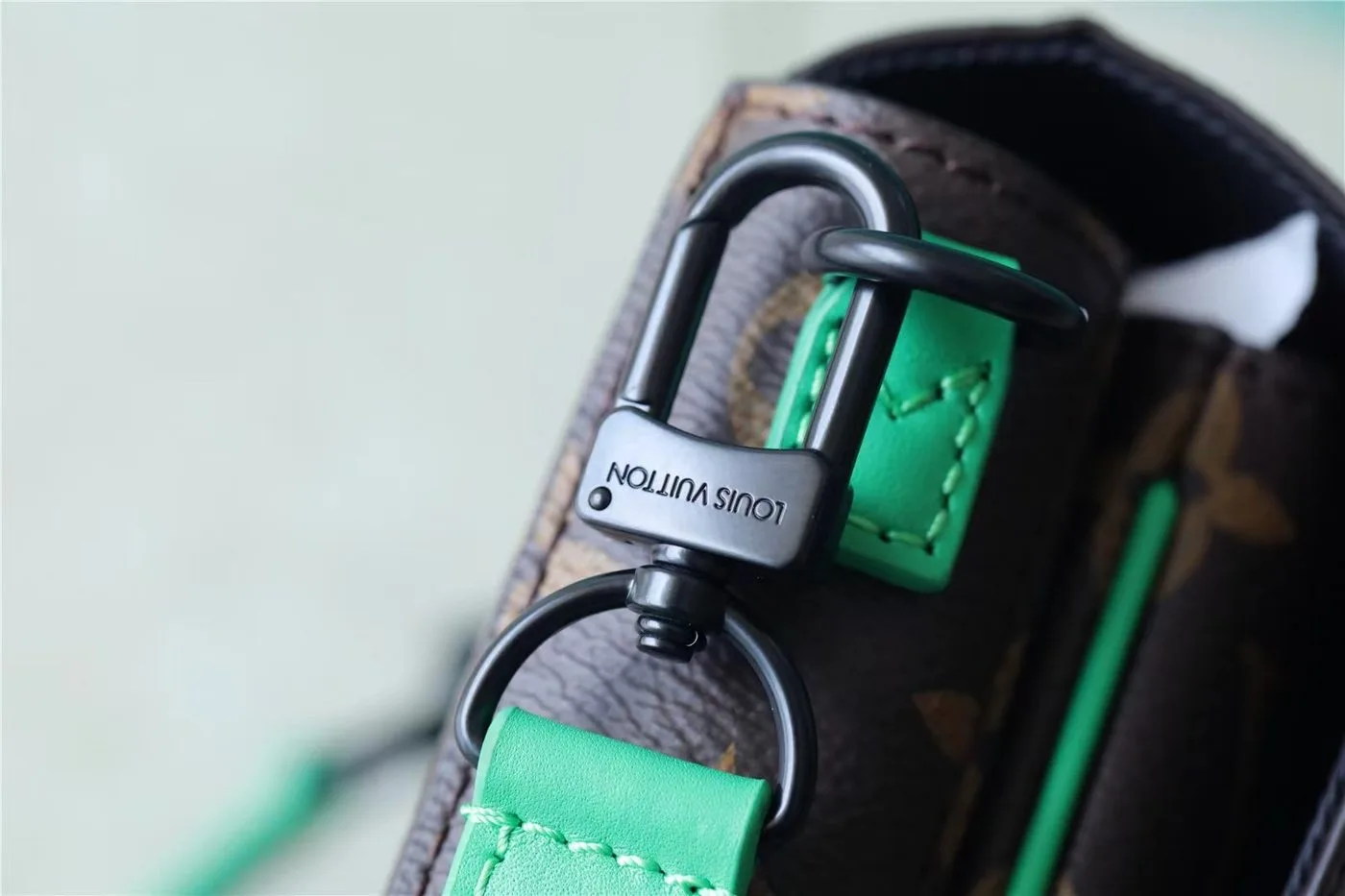 Louis Vuitton S-Lock Vertical Wearable Wallet Monogram Macassar Green - Image 3