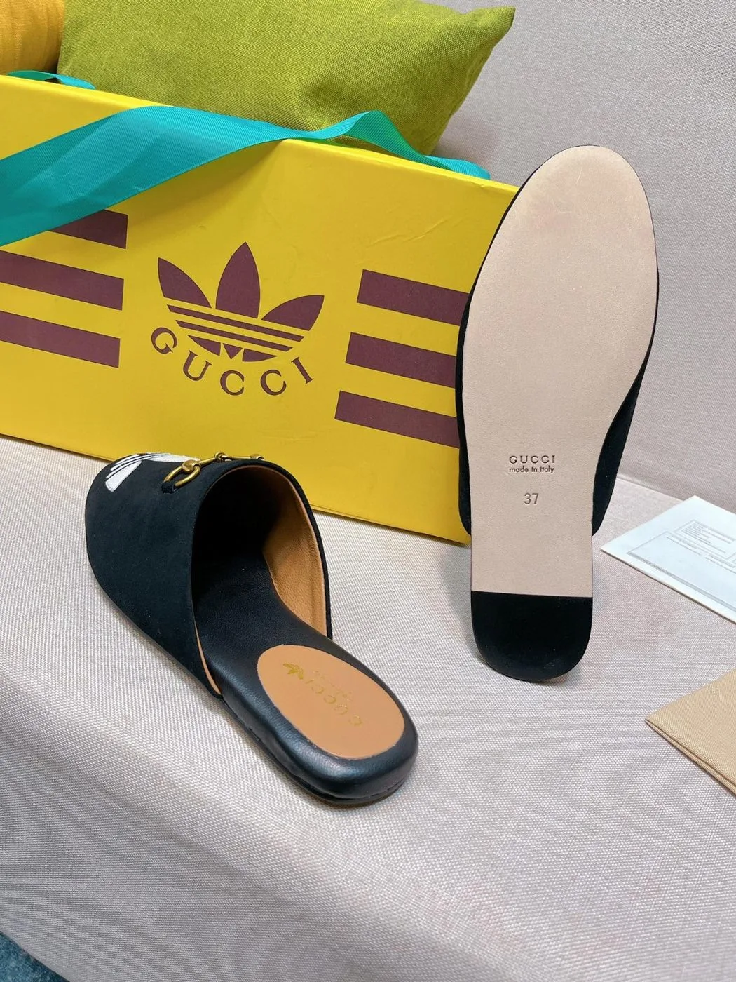 Alternative view of Gucci x Adidas Women’s GG Trefoil Slipper Black