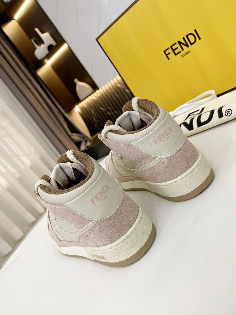 Fendi Low Tops In Pink - Image 4