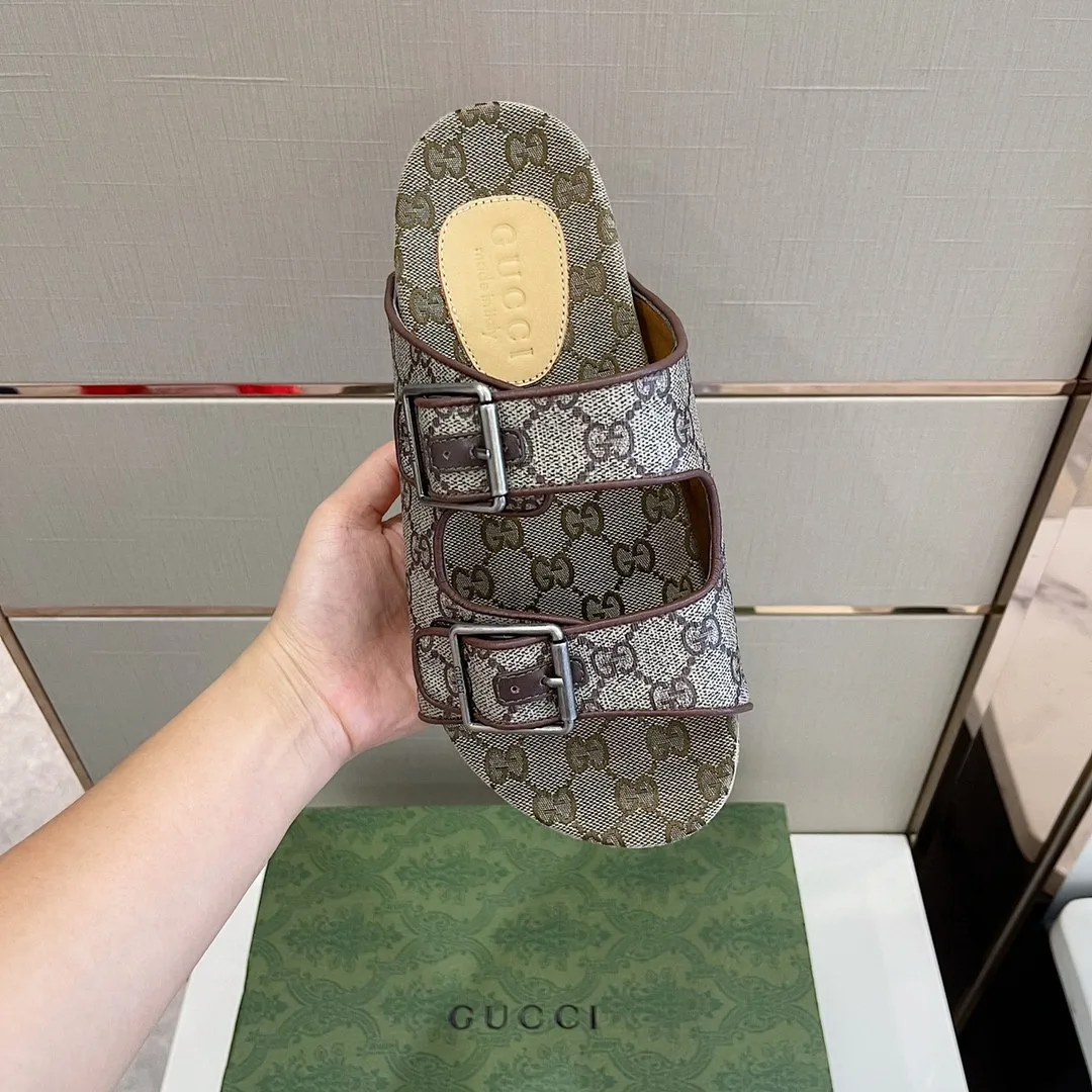 Gucci Slide Sandal With Straps Gray Orange 2HK60 - Image 7