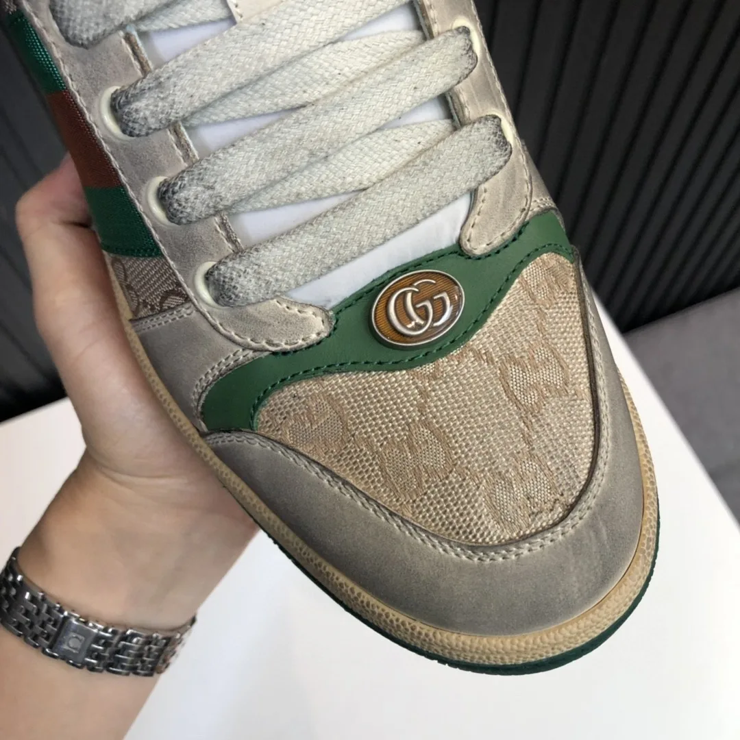 Gucci Women’s GG Screener Distressed Green Orange - Image 4