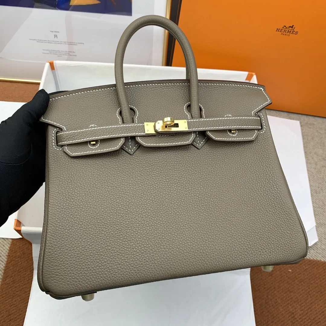 Hermes Birkin Top Handle Bag / Nata Swift Brown Gold Hardware - Image 8