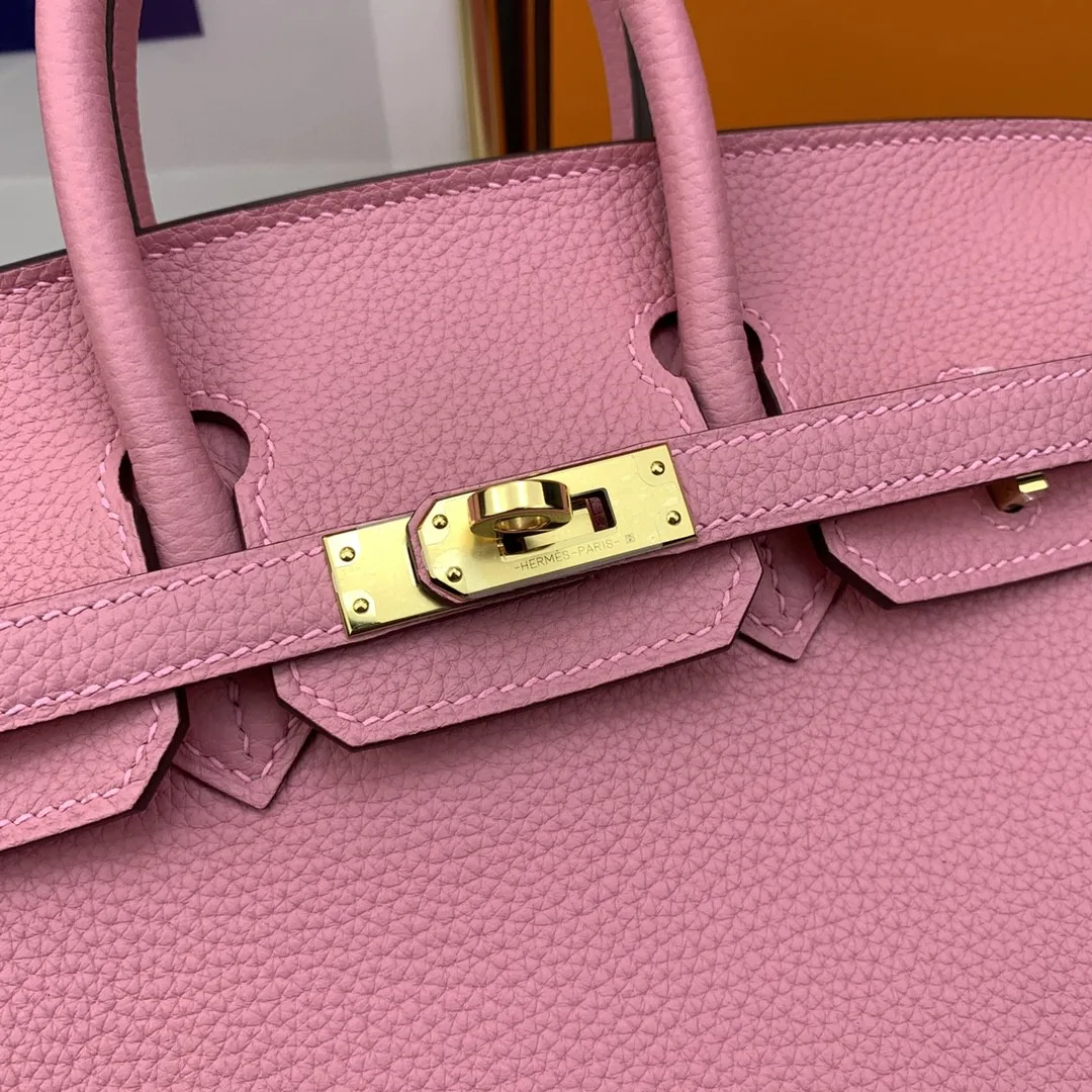 Hermes Birkin Top Handle Bag / Nata Swift Pink Gold Hardware - Image 3