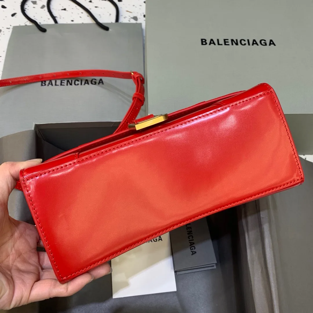 Balenciaga Hourglass Small Handbag In Bright Red - Image 4