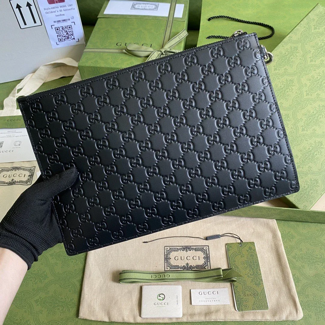 Gucci GG Embossed Pouch Black GG Embossed / - Image 8