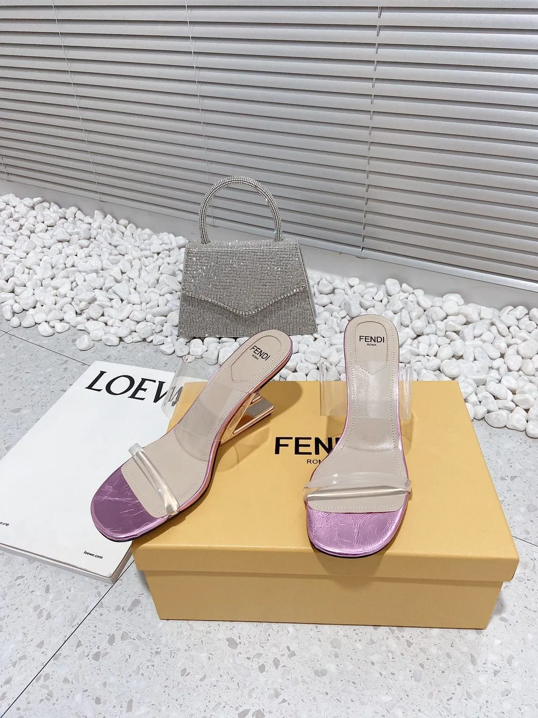 Fendi First Pink Transparent Medium-Heeled Sandals - Image 4