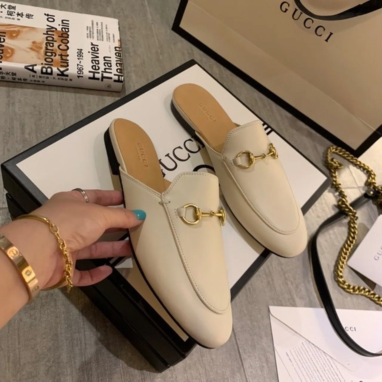 Gucci Women’s Princetown Slipper White GG - Image 7