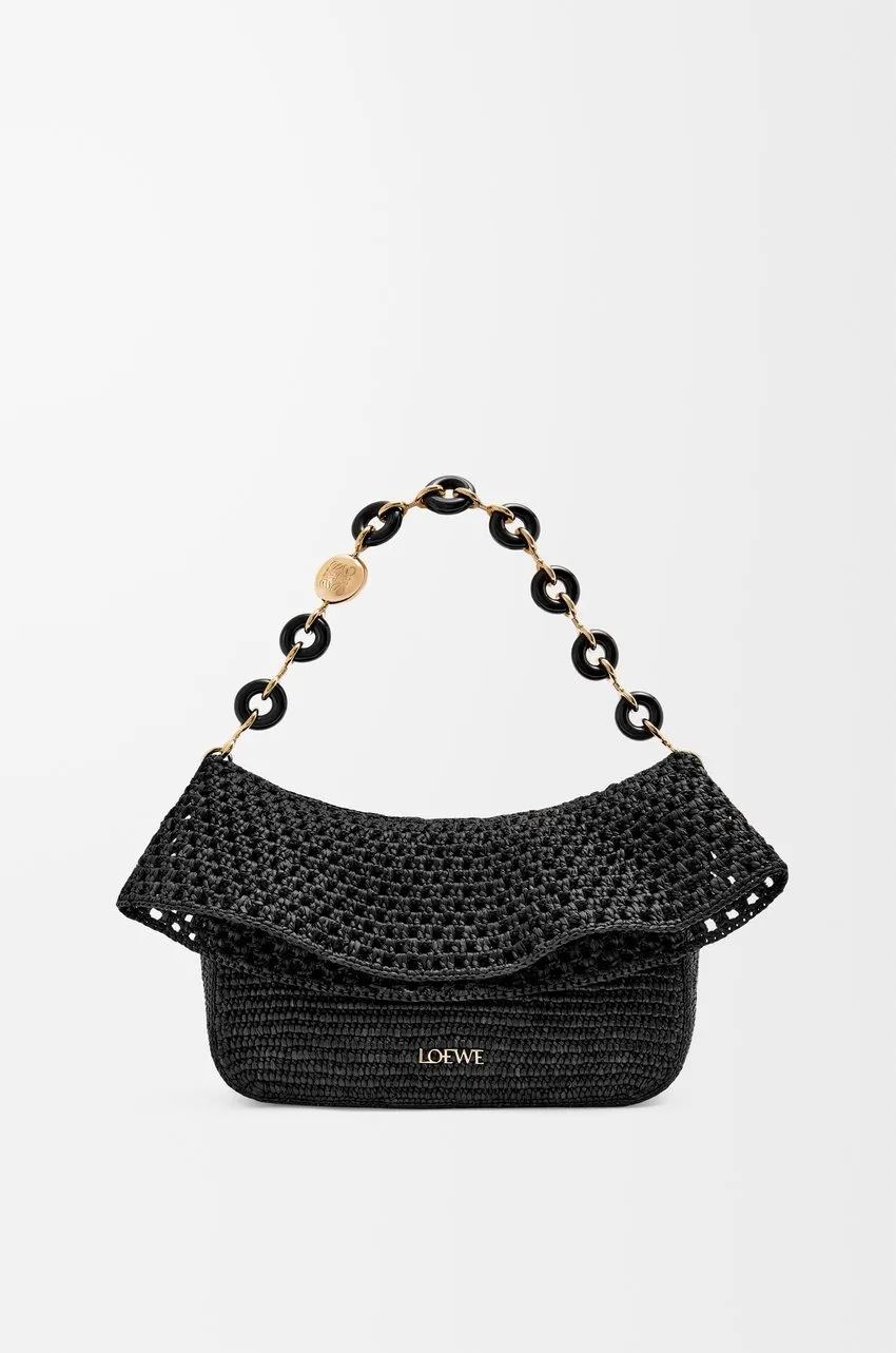 Alternative view of Loewe Medium Ola Bag In Raffia Black / AP22P22X02