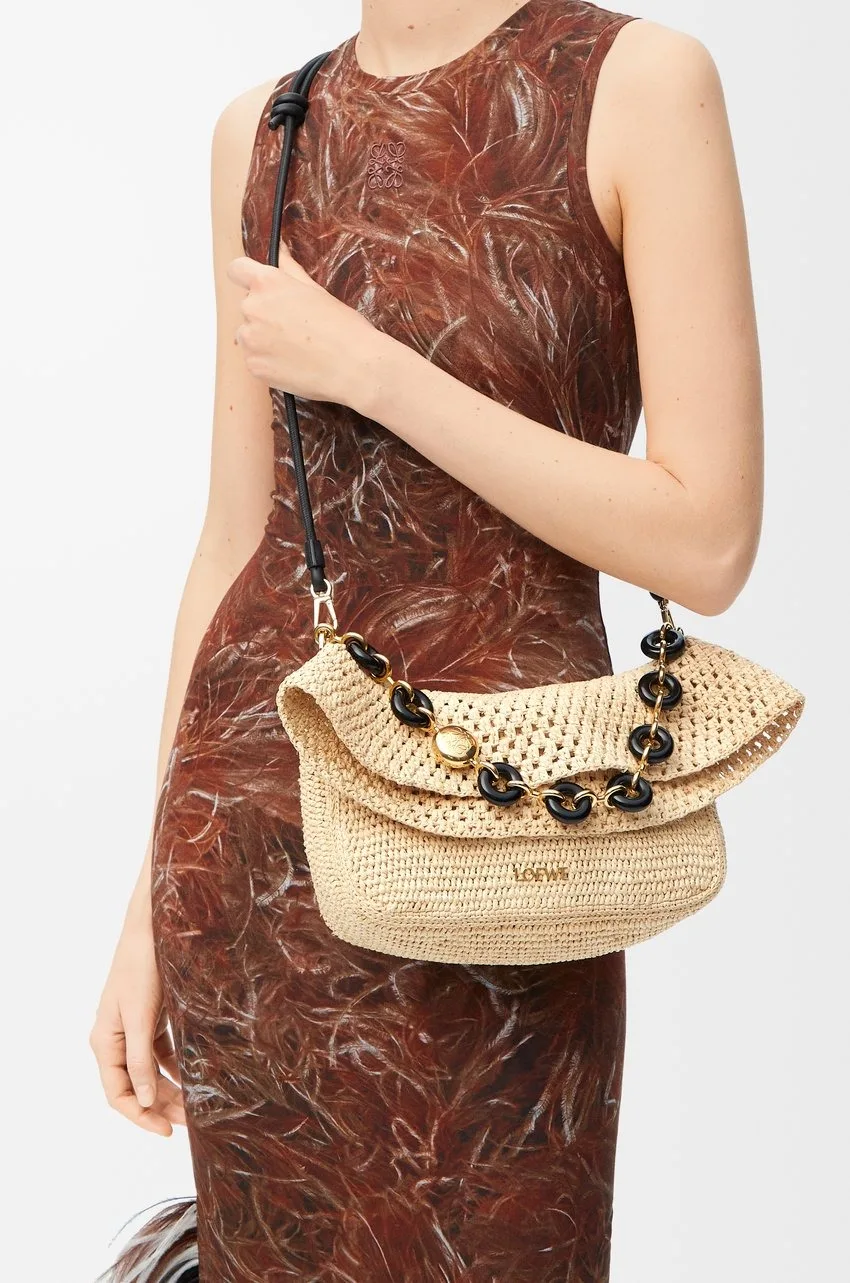 Alternative view of Loewe Ola Medium Shoulder Bag / Natural Raffia Gold Hardware 1AP22P22X05