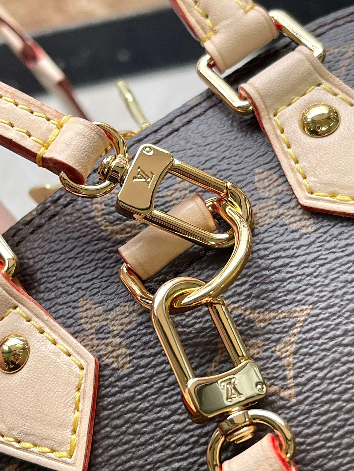 Louis Vuitton Alma Top Handle Bag / Brown Gold Hardware - Image 10